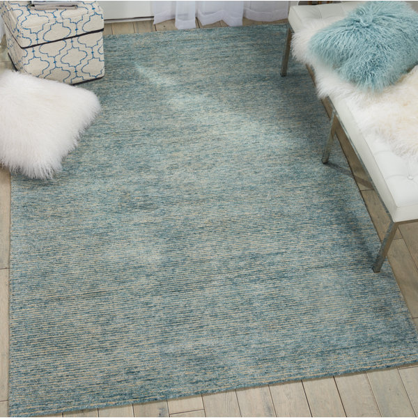 Highland Dunes Zendejas Solid Seafoam Blue Area Rug & Reviews Wayfair